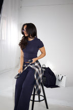 Romy Short Sleeve Top | Navy - Eden Szn Signature SZN